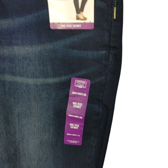 Levi's Signature Gold Mid-Rise Skinny Stretch Jeans Dark Blue 24M W37 x L30 NWT - Picture 8 of 15